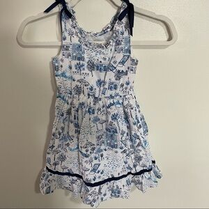 Maggie & Zoe white blue sleeveless Blue Graphics Summer girls dress Size 6